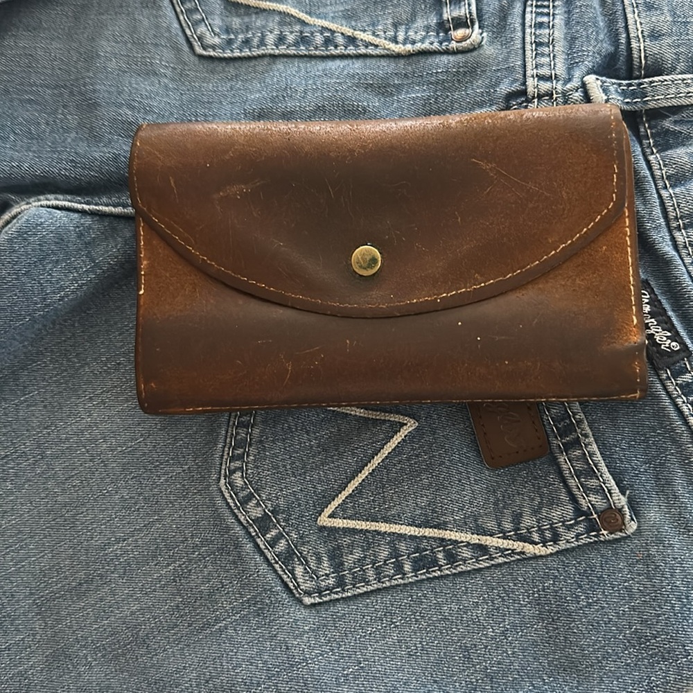 Vintage Distressed Leather Biker Wallet - Picture 2 of 12